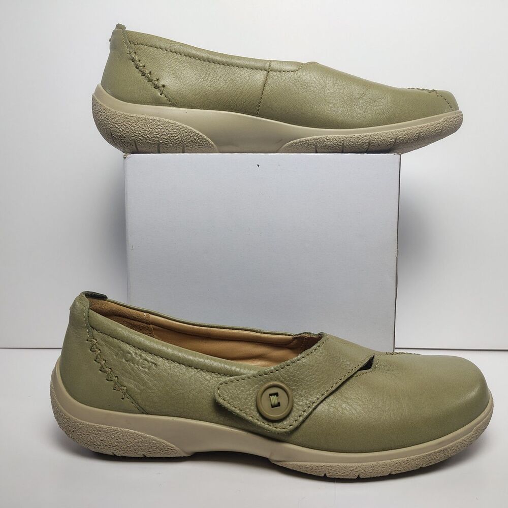Hotter Dizzy Sage Green Leather Mary Jane Flats Comfort Shoes UK 6.5  US 8.5